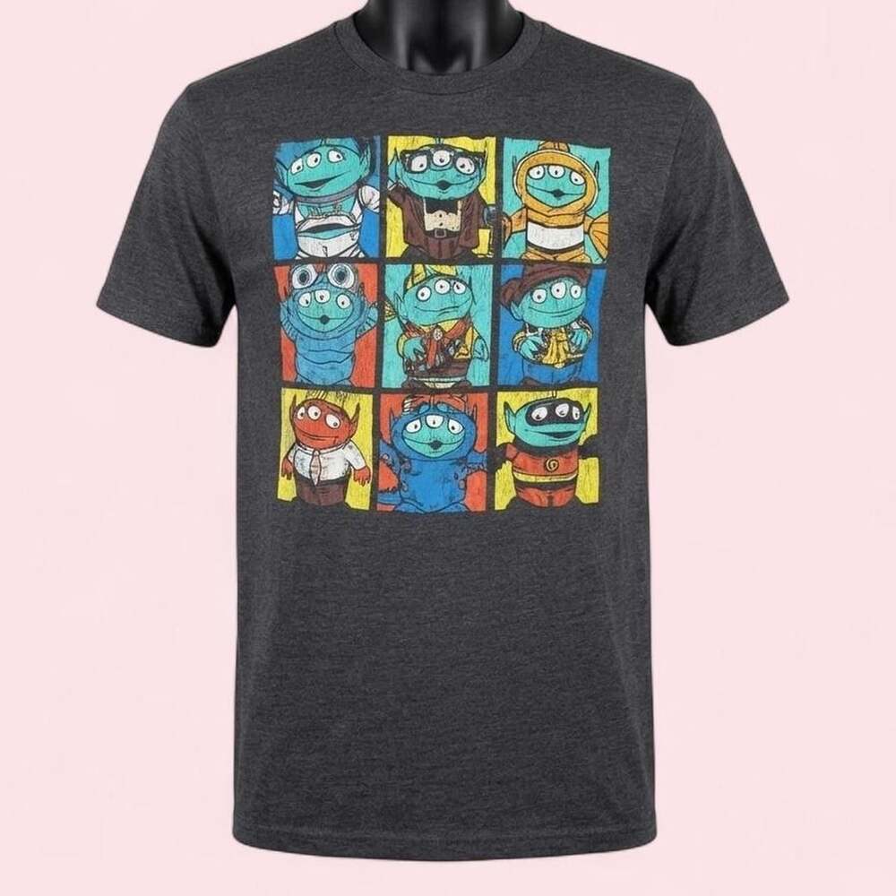 Pixar Alien Mashup Graphic T-Shirt Dark Heather Gray Medium